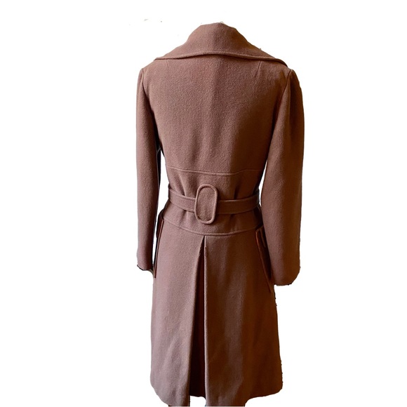 Vintage 1960s Brown Wool Tench Coat - Picture 2 of 8